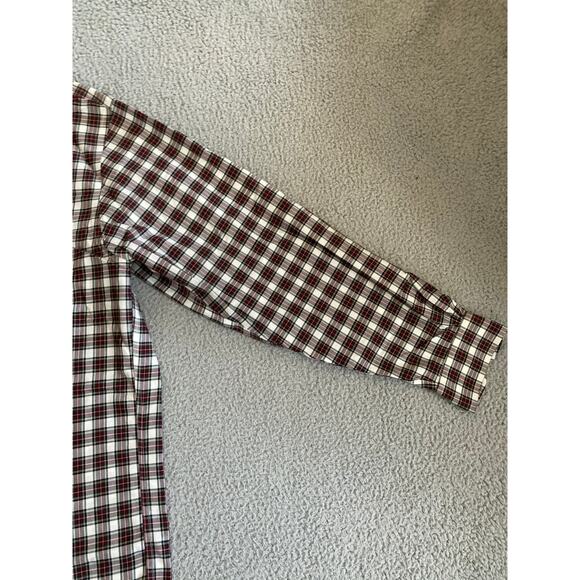 Brooks Brothers 346 Button Shirt Large No Iron Plaid Long Sleeve Red Lightweight - Picture 5 of 16